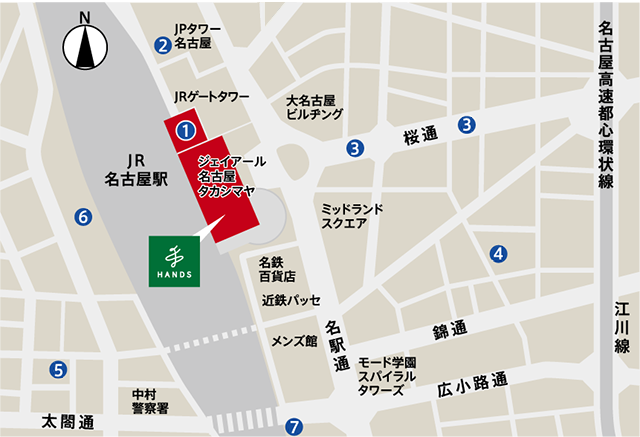 ハンズ名古屋店地図