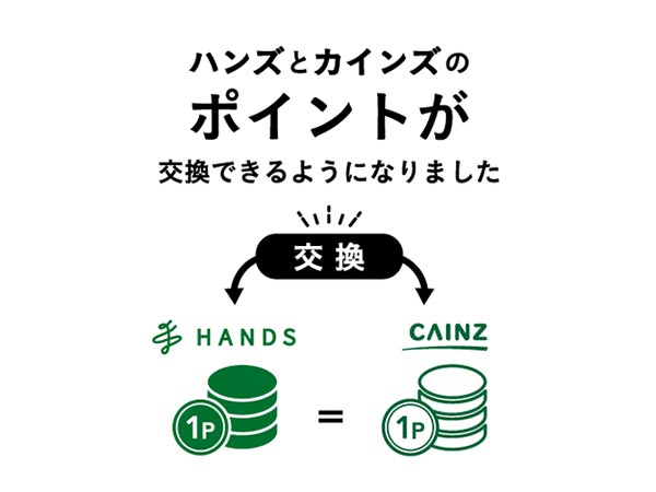 ハンズとカインズのポイントが交換できるようになりました